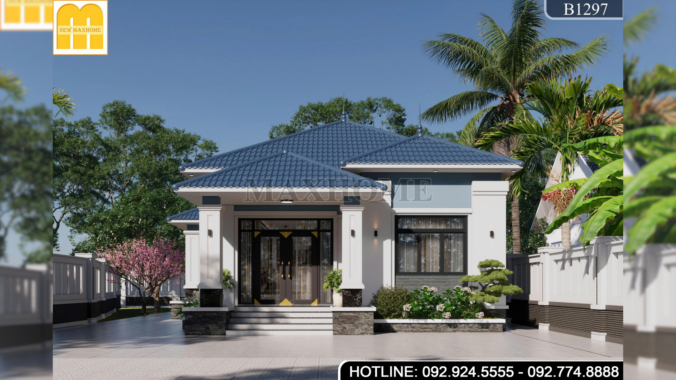 Mẫu nhà vườn mái Nhật 4 phòng ngủ đầy đủ tiện nghi