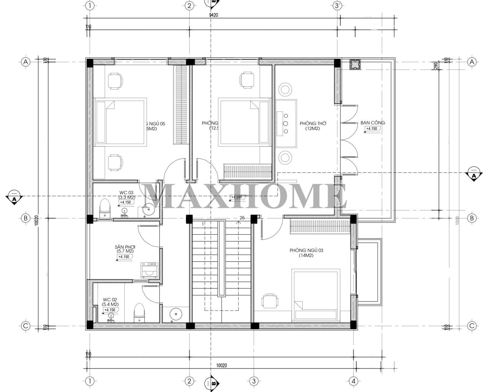 Mẫu thiết kế 2 tầng mái Nhật Hot năm 2026 | MH47102