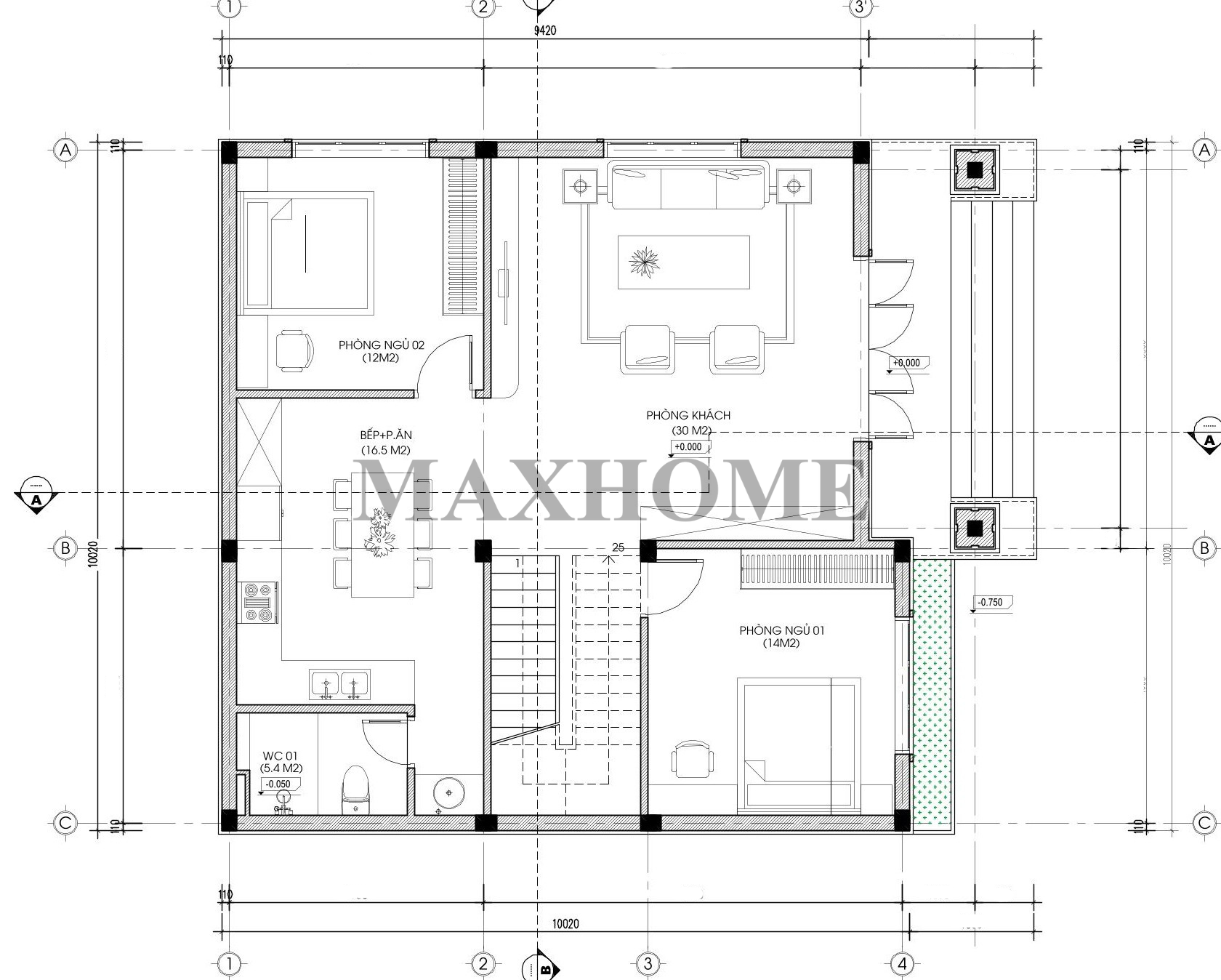Mẫu thiết kế 2 tầng mái Nhật Hot năm 2026 | MH47102