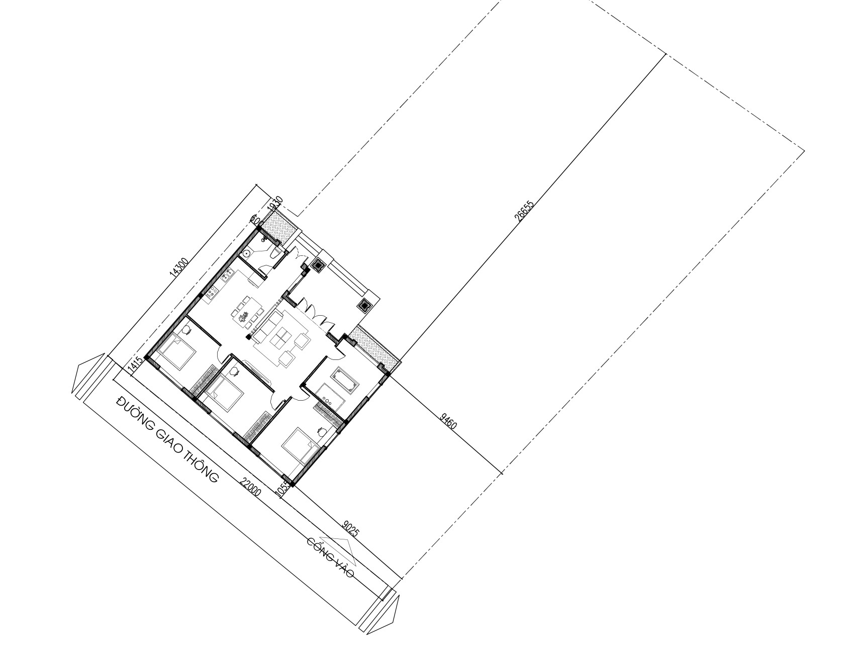 Ngắm nhìn mẫu nhà mái Nhật 3 gian đơn giản, đầy đủ công năng | MH47089