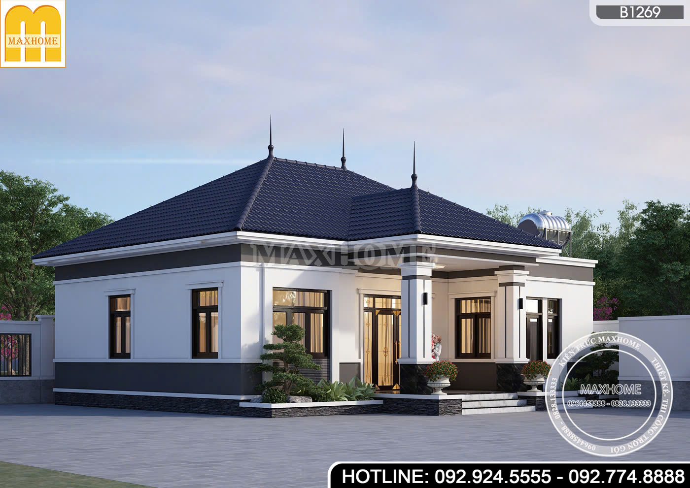 Ngắm nhìn mẫu nhà mái Nhật 3 gian đơn giản, đầy đủ công năng | MH47089