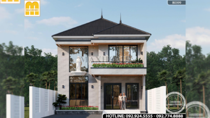 Thiết kế nhà 2 tầng mái Nhật hiện đại, sang trọng tại Quảng Trị | MH46652