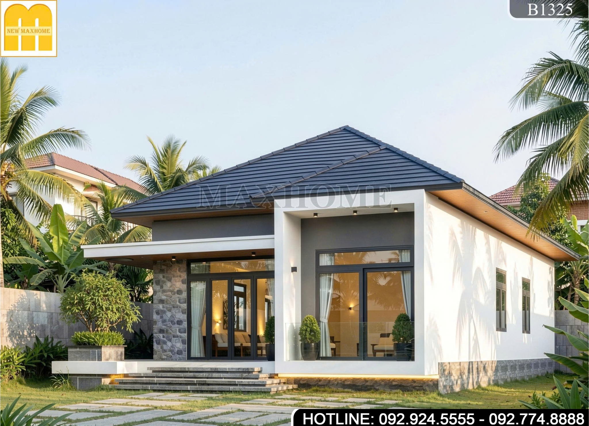 Nhà cấp 4 mái Nhật hiện đại | MH47179