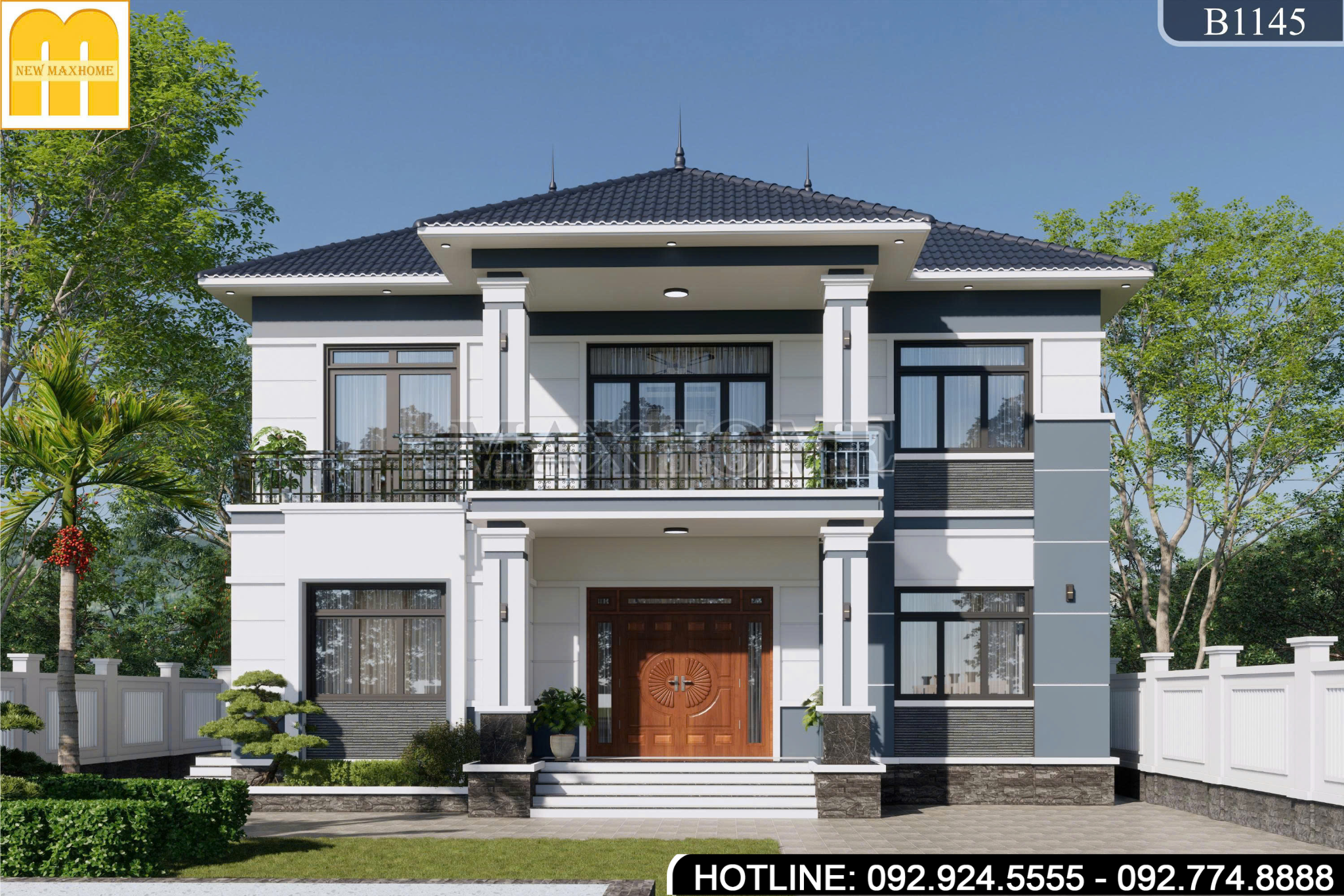 Mẫu Nhà 2 Tầng Mái Nhật Sang Trọng