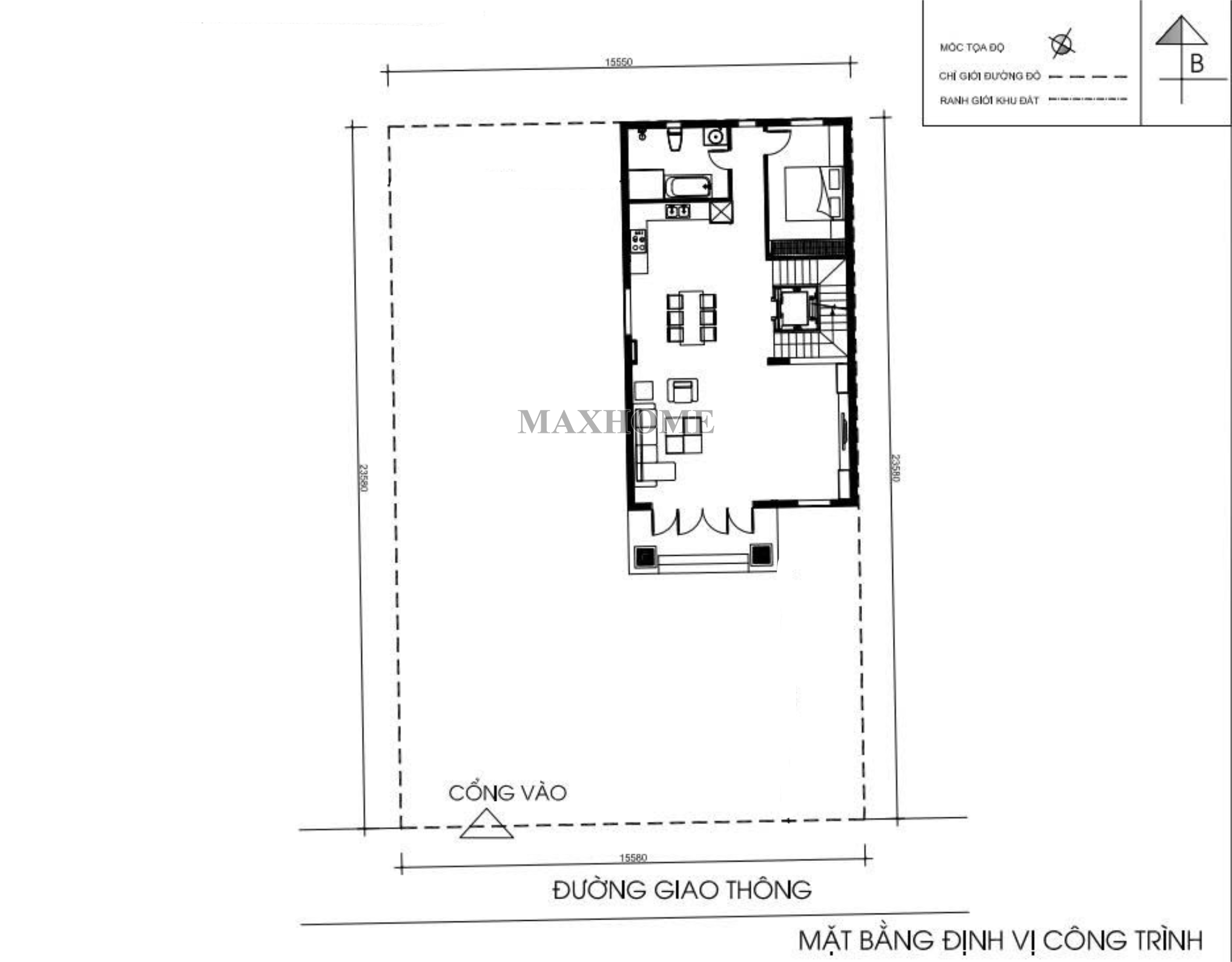 Mặt bằng định vị công trình