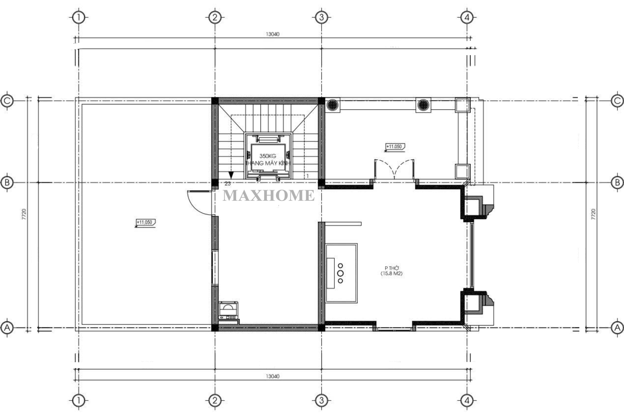 Mặt bằng công năng sử dụng tầng 4