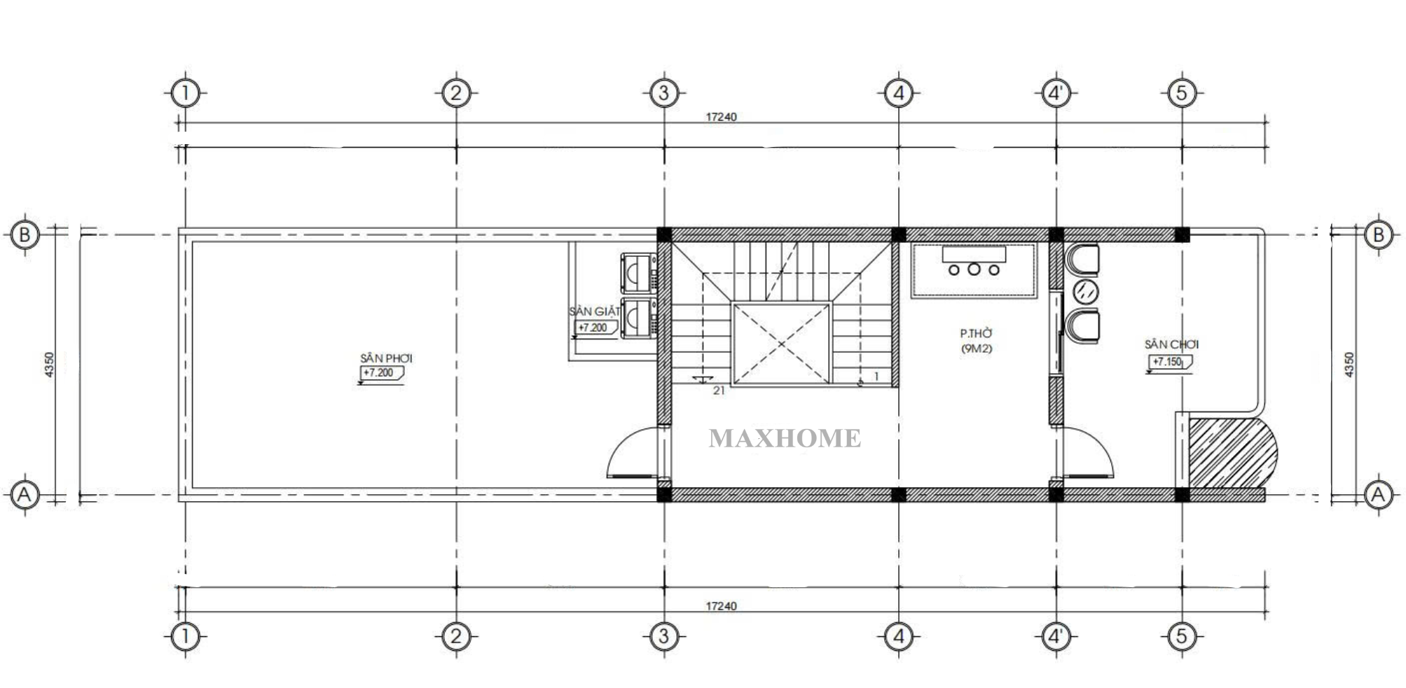 Mặt bằng bố trí công năng tầng 3