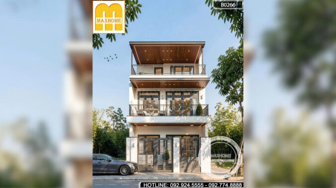 Mẫu nhà 3 tầng hiện đại | MH46948