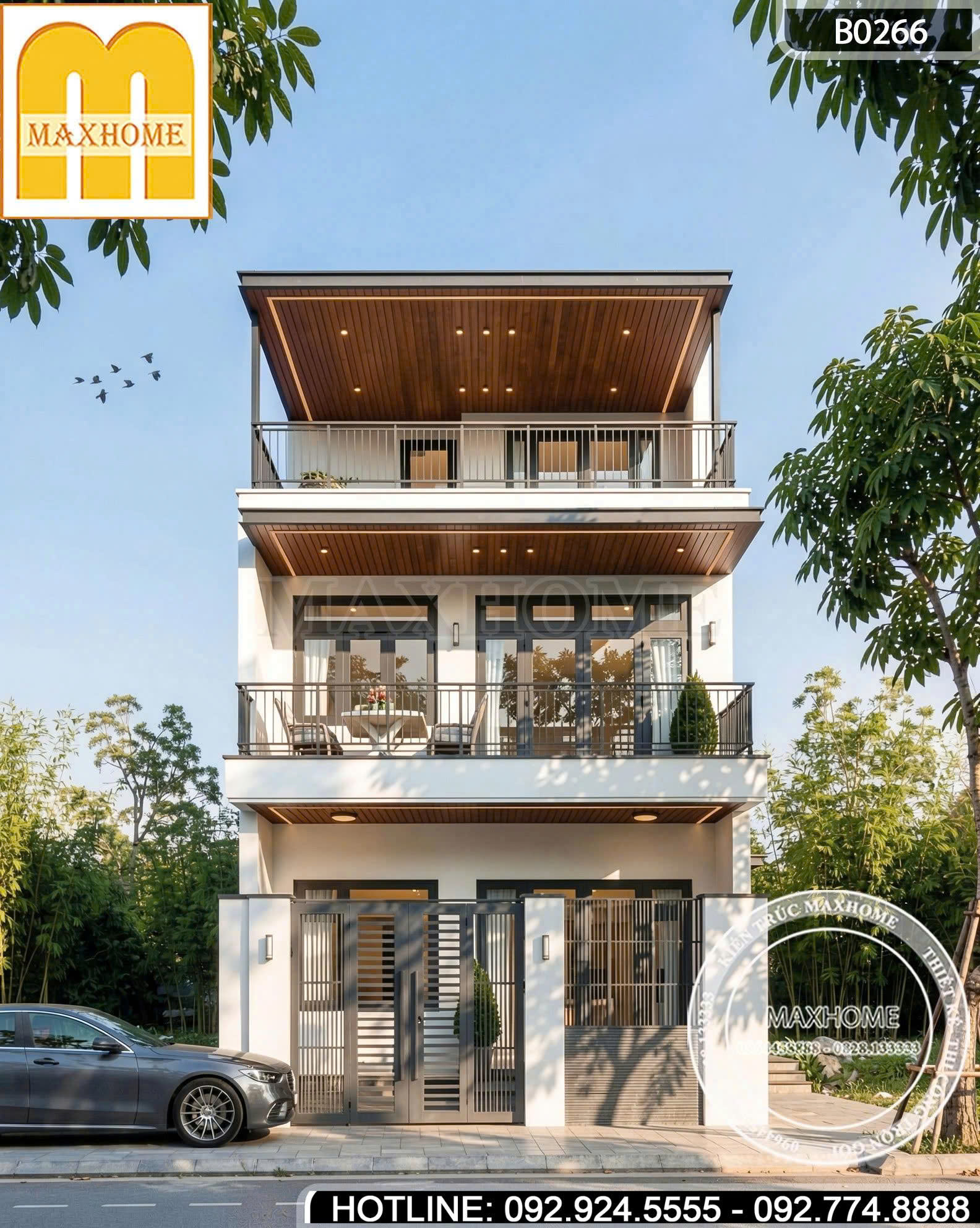 Mẫu nhà 3 tầng hiện đại | MH46948