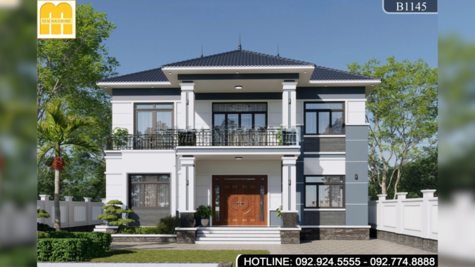 Mẫu Nhà 2 Tầng Mái Nhật Sang Trọng