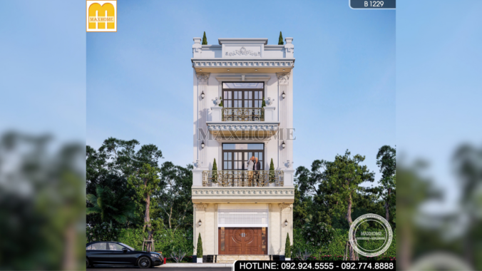 Mẫu nhà 3 tầng 1 tum tân cổ điển | MH47123