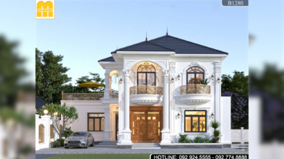 Mẫu biệt thự 2 tầng mái Nhật ngang 12m