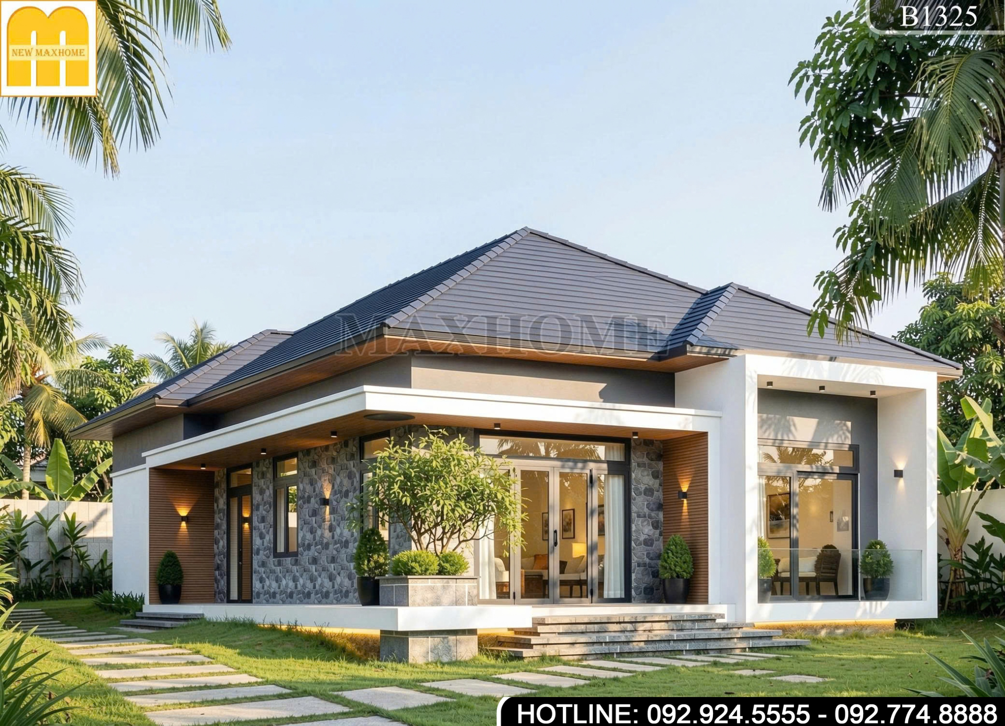 Nhà cấp 4 mái Nhật hiện đại | MH47179