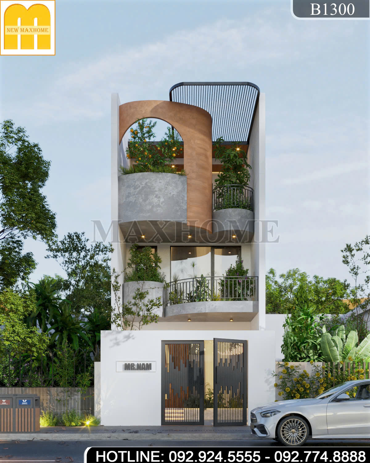 Mẫu Nhà Phố 3 Tầng Hiện Đại