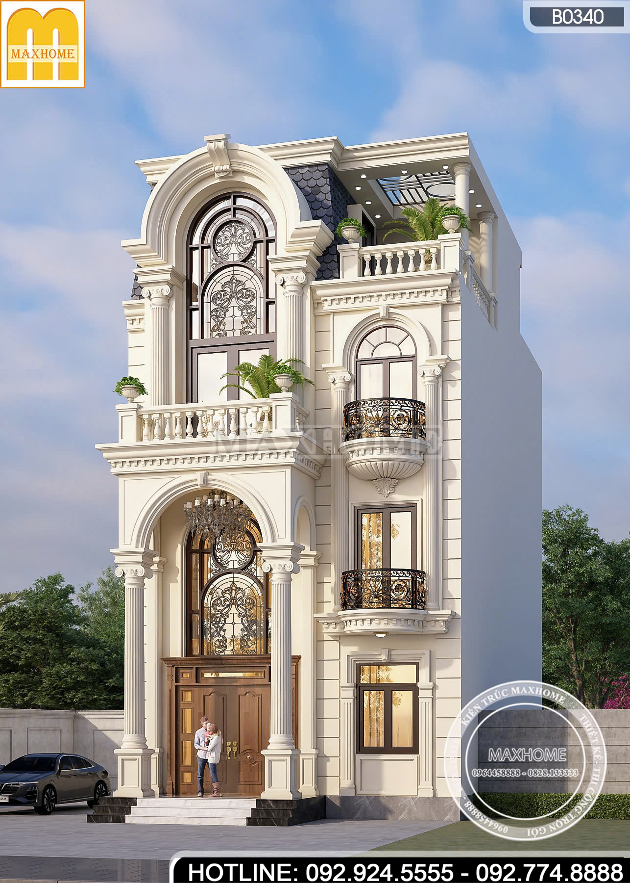 Biệt Thự 3 Tầng Tân Cổ Điển Đẹp | MH46357