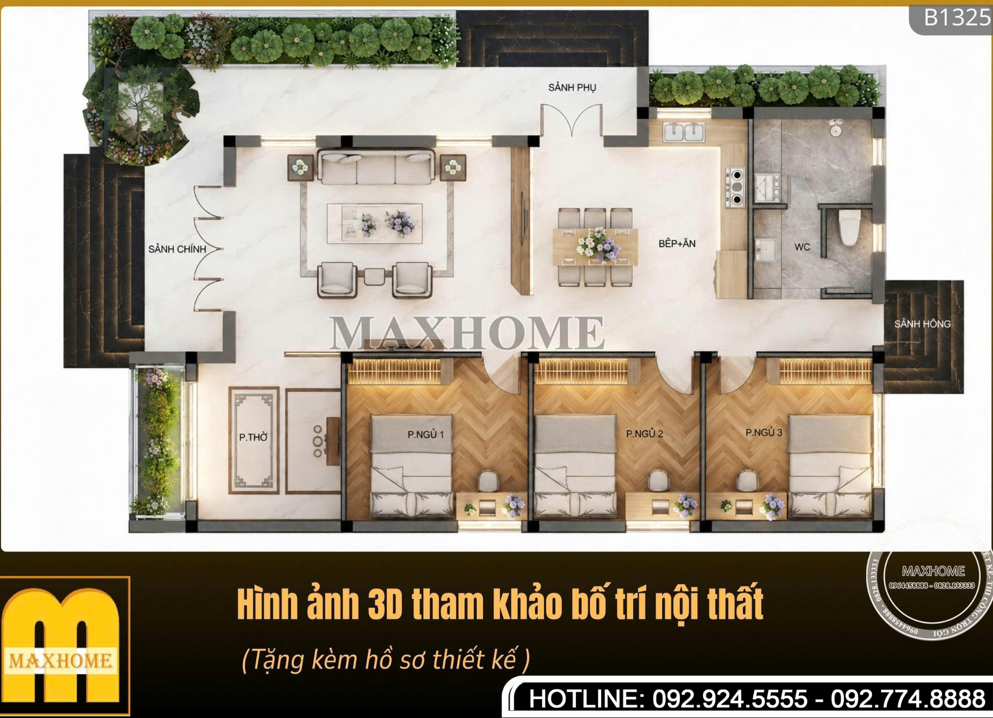 Nhà cấp 4 mái Nhật hiện đại | MH47179