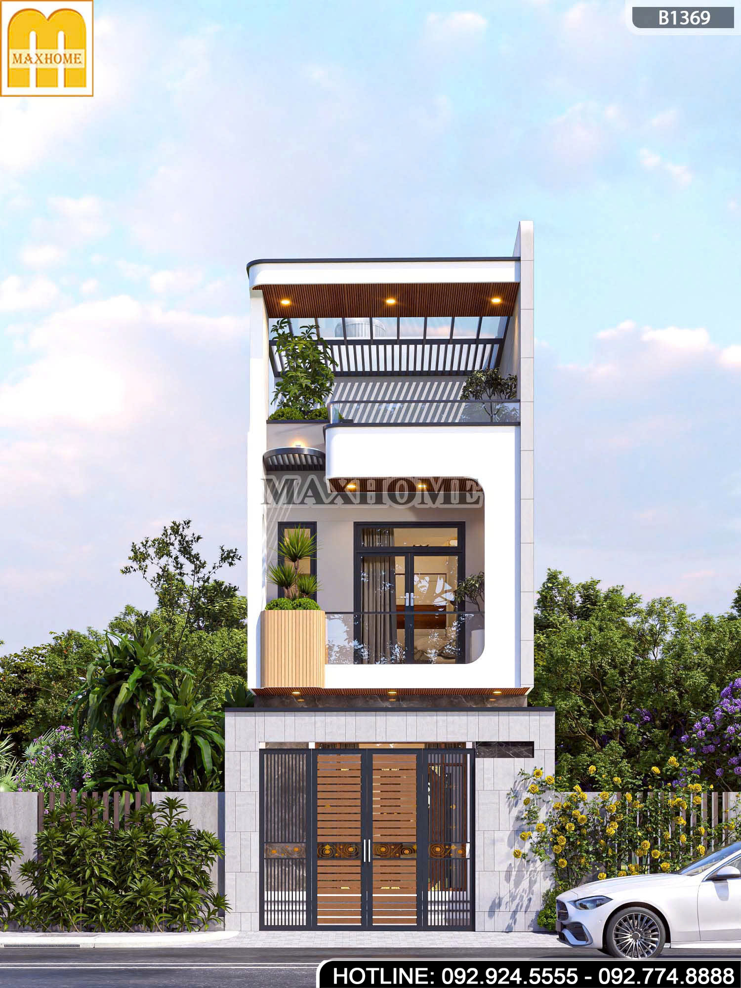 nhà phố 2 tầng 1 tum