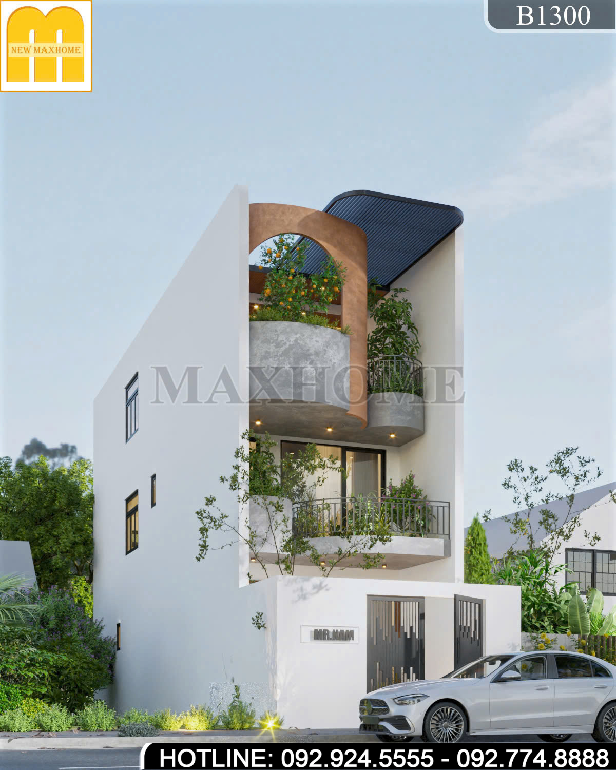 Mẫu Nhà Phố 3 Tầng Hiện Đại