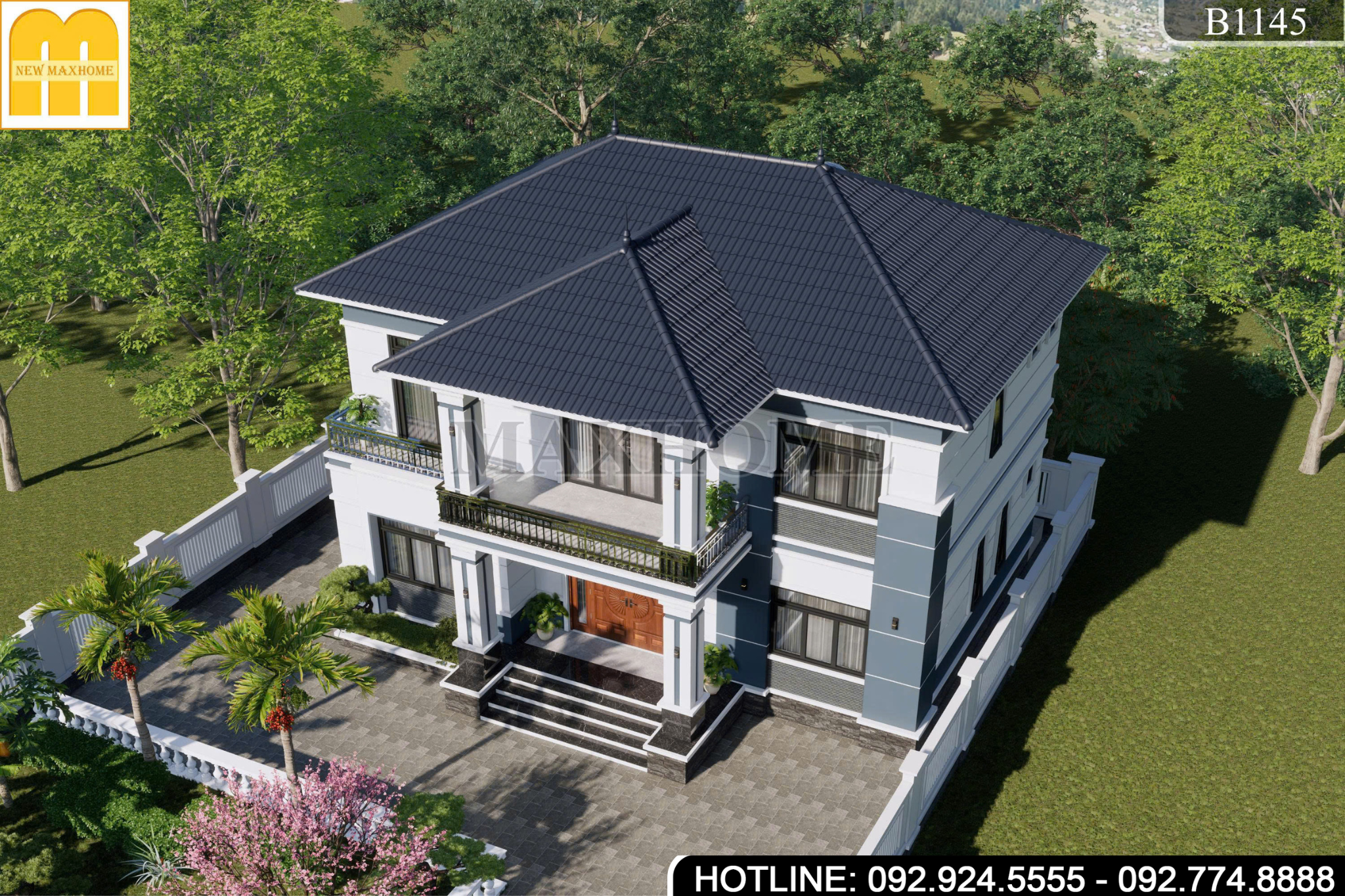 Mẫu Nhà 2 Tầng Mái Nhật Sang Trọng