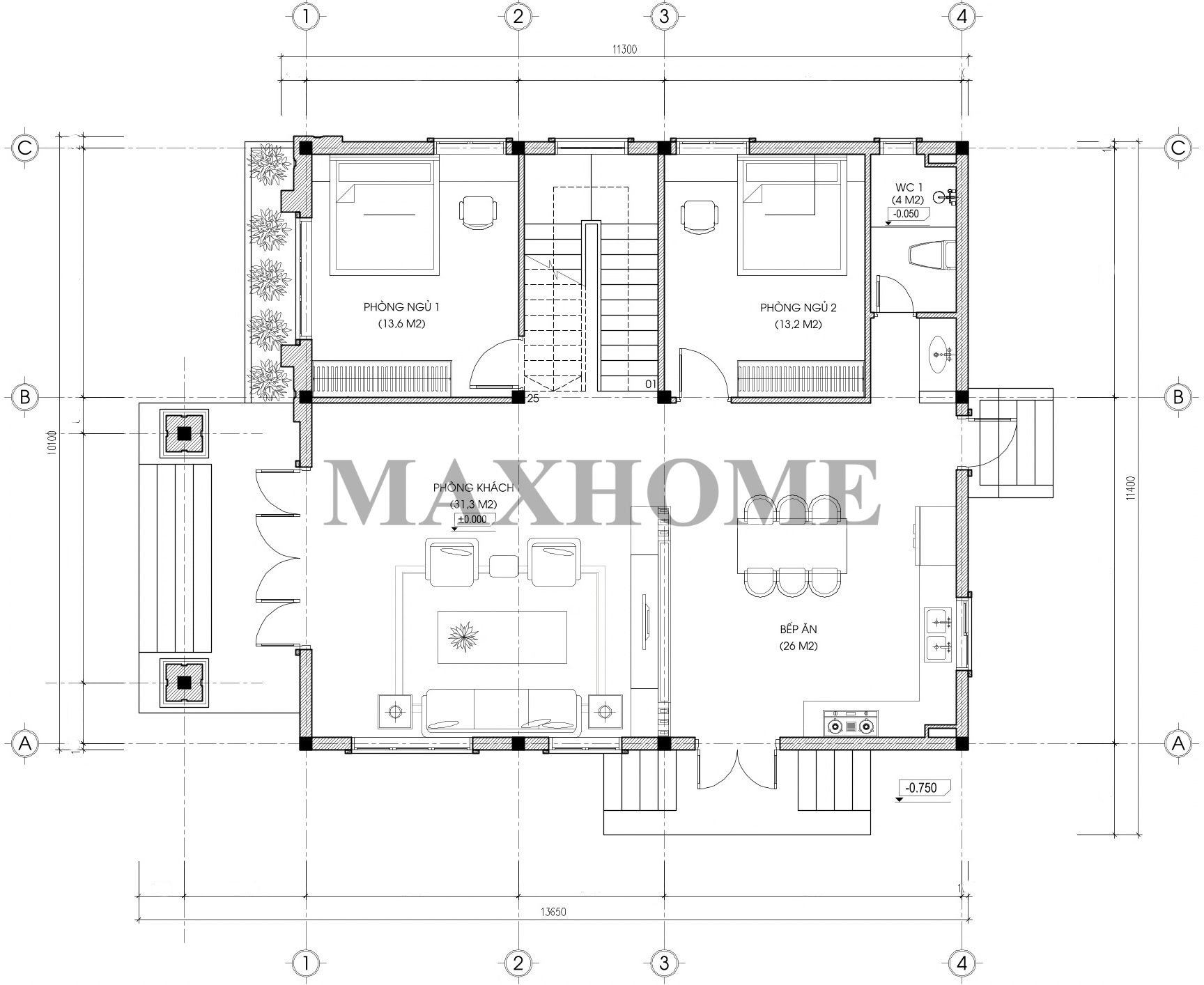 Mẫu 2 tầng mái Nhật hiện đại, sang trọng, không lỗi thời | MH47082