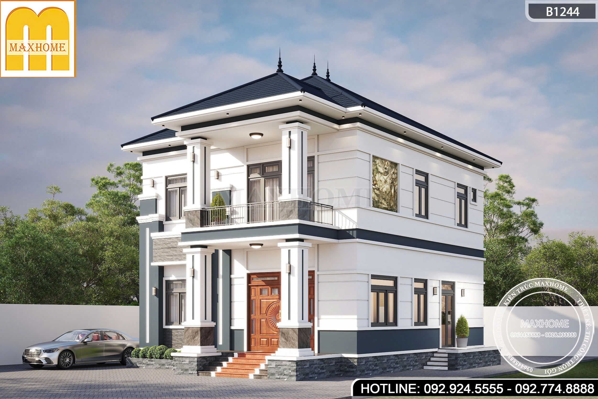 Mẫu 2 tầng mái Nhật hiện đại, sang trọng, không lỗi thời | MH47082