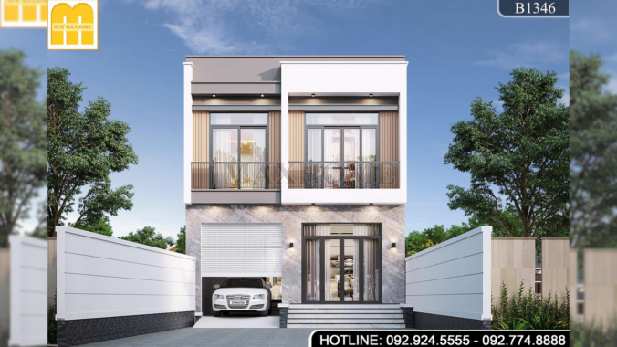 Mẫu nhà 2 tầng mái Bằng đang được ưa chuộng hiện nay