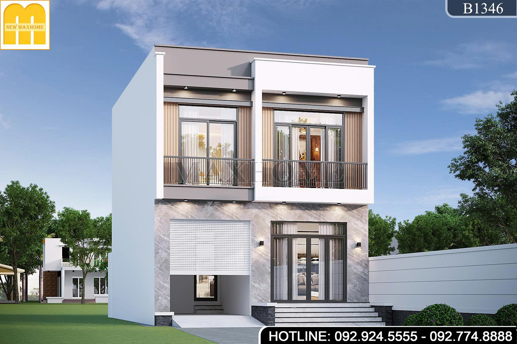 Mẫu nhà 2 tầng mái Bằng đang được ưa chuộng hiện nay