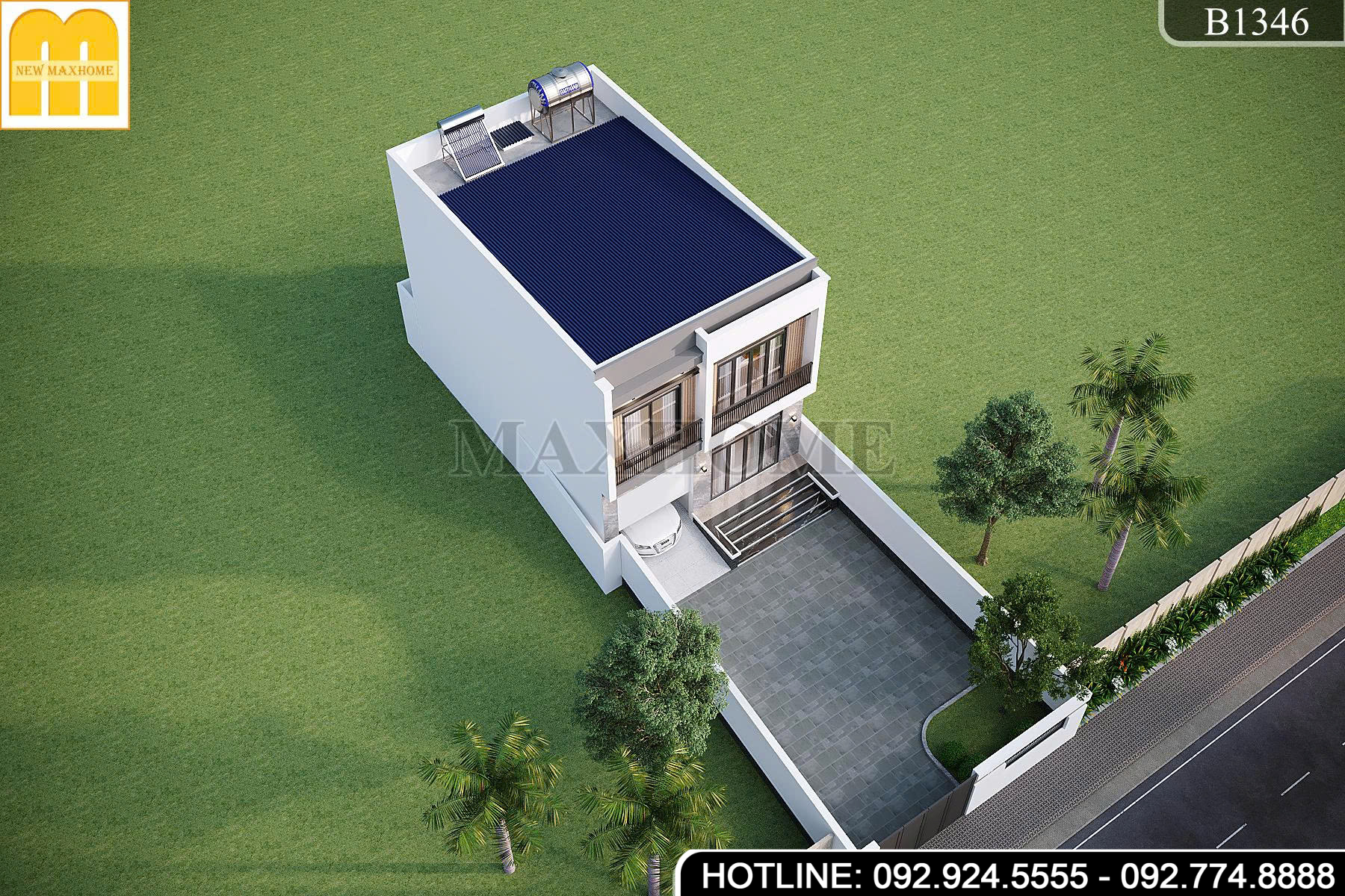Mẫu nhà 2 tầng mái Bằng đang được ưa chuộng hiện nay