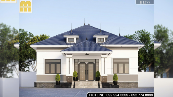 Mẫu nhà mái Nhật hiện đại, sang trọng, công năng 4 phòng ngủ | MH47198