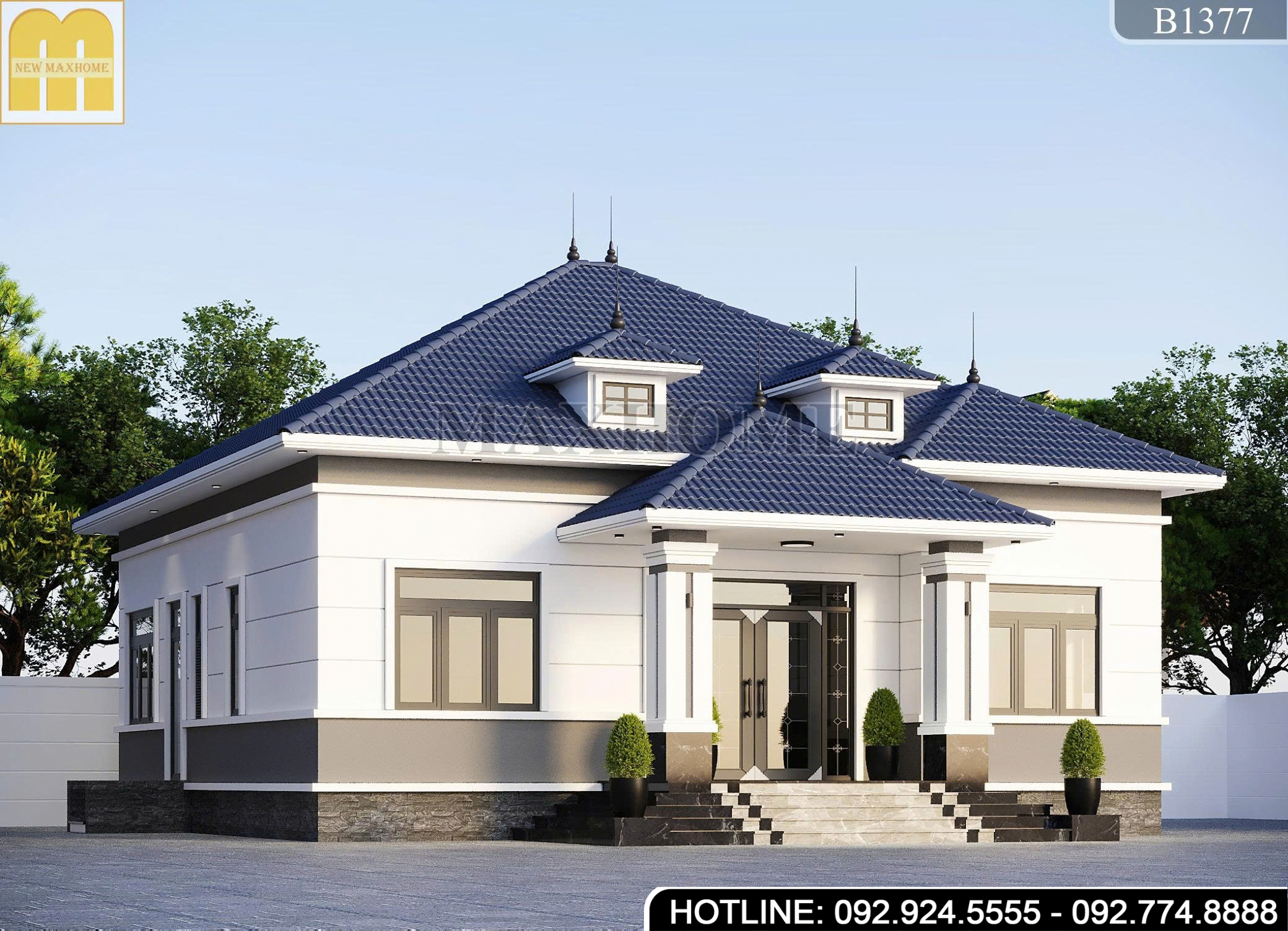 Mẫu nhà mái Nhật hiện đại, sang trọng, công năng 4 phòng ngủ | MH47198