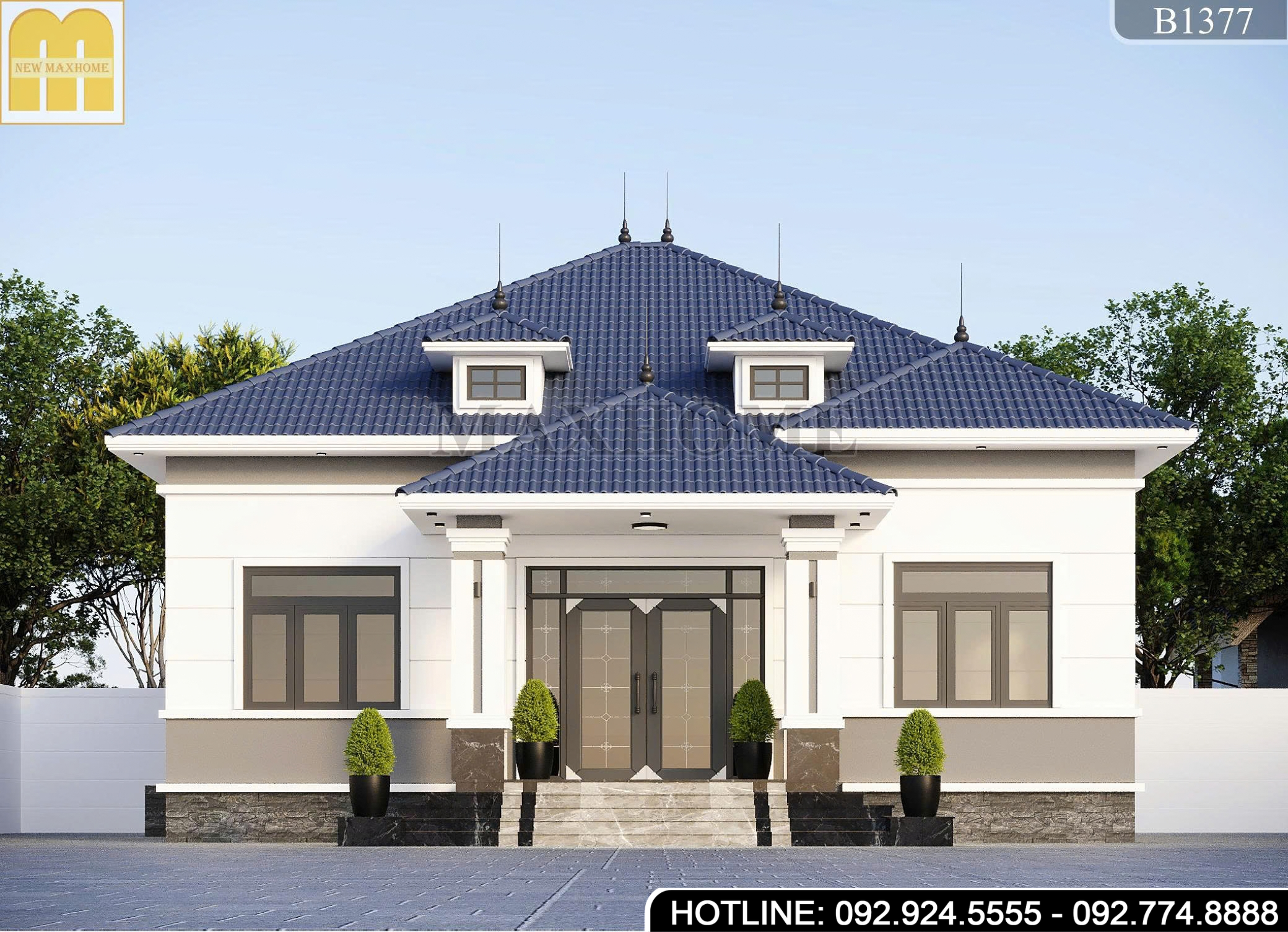 Mẫu nhà mái Nhật hiện đại, sang trọng, công năng 4 phòng ngủ | MH47198
