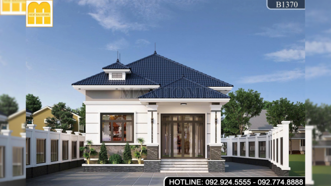 Mẫu thiết kế nhà vườn mái Nhật 3 phòng ngủ siêu đẹp | MH47121