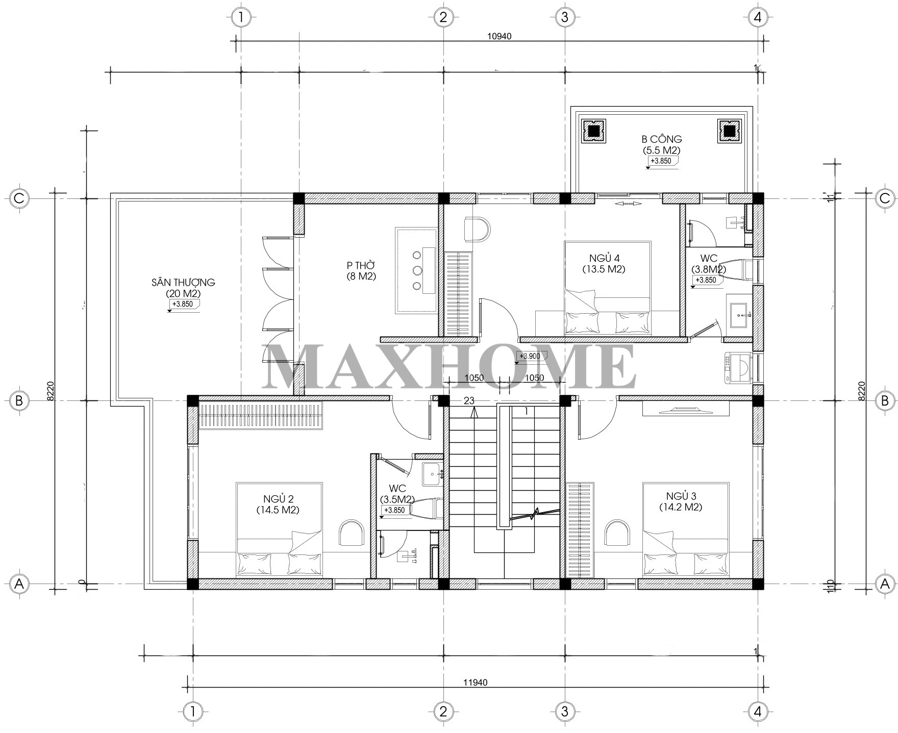 Nhà 2 tầng mái Nhật tân cổ điển sang trọng, đẳng cấp | MH47058