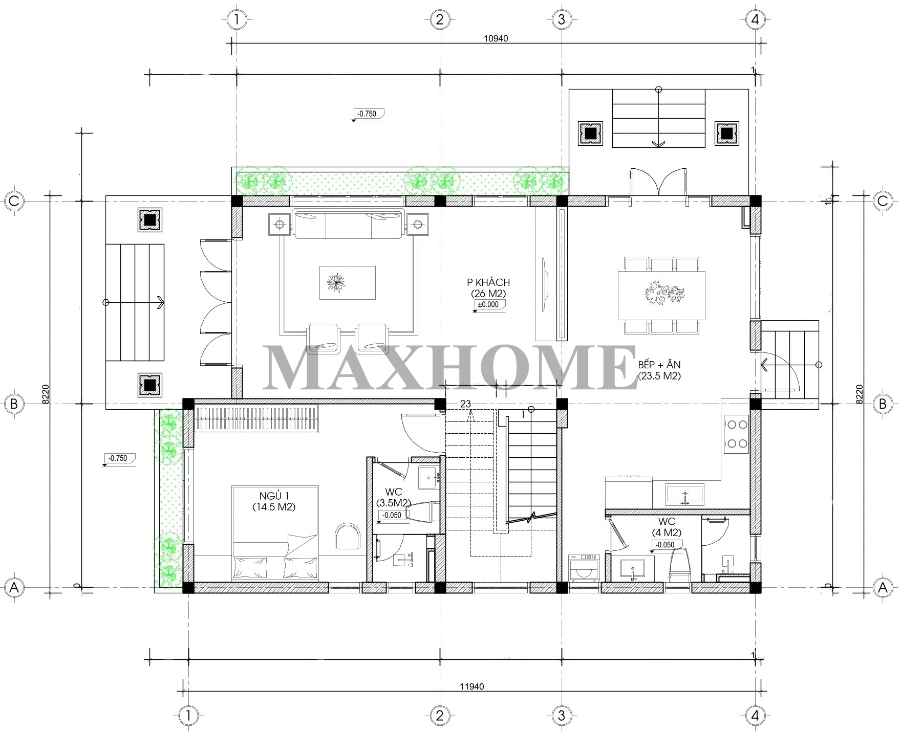 Nhà 2 tầng mái Nhật tân cổ điển sang trọng, đẳng cấp | MH47058