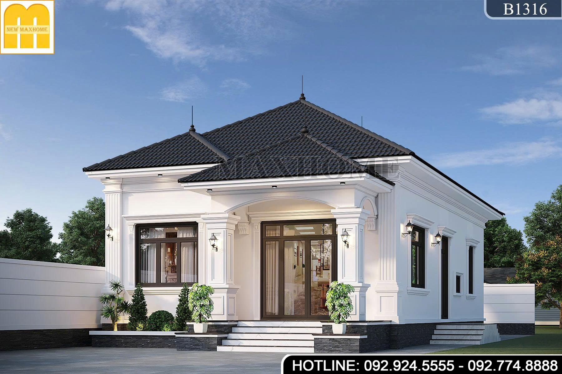Nhà vườn 1 tầng công năng 3 phòng ngủ đẹp mê | MH47153