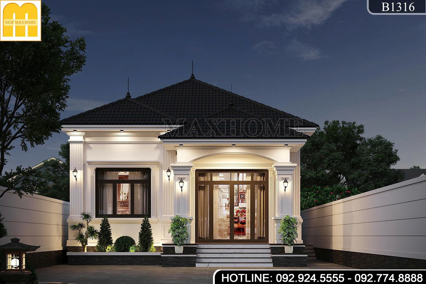 Nhà vườn 1 tầng công năng 3 phòng ngủ đẹp mê | MH47153