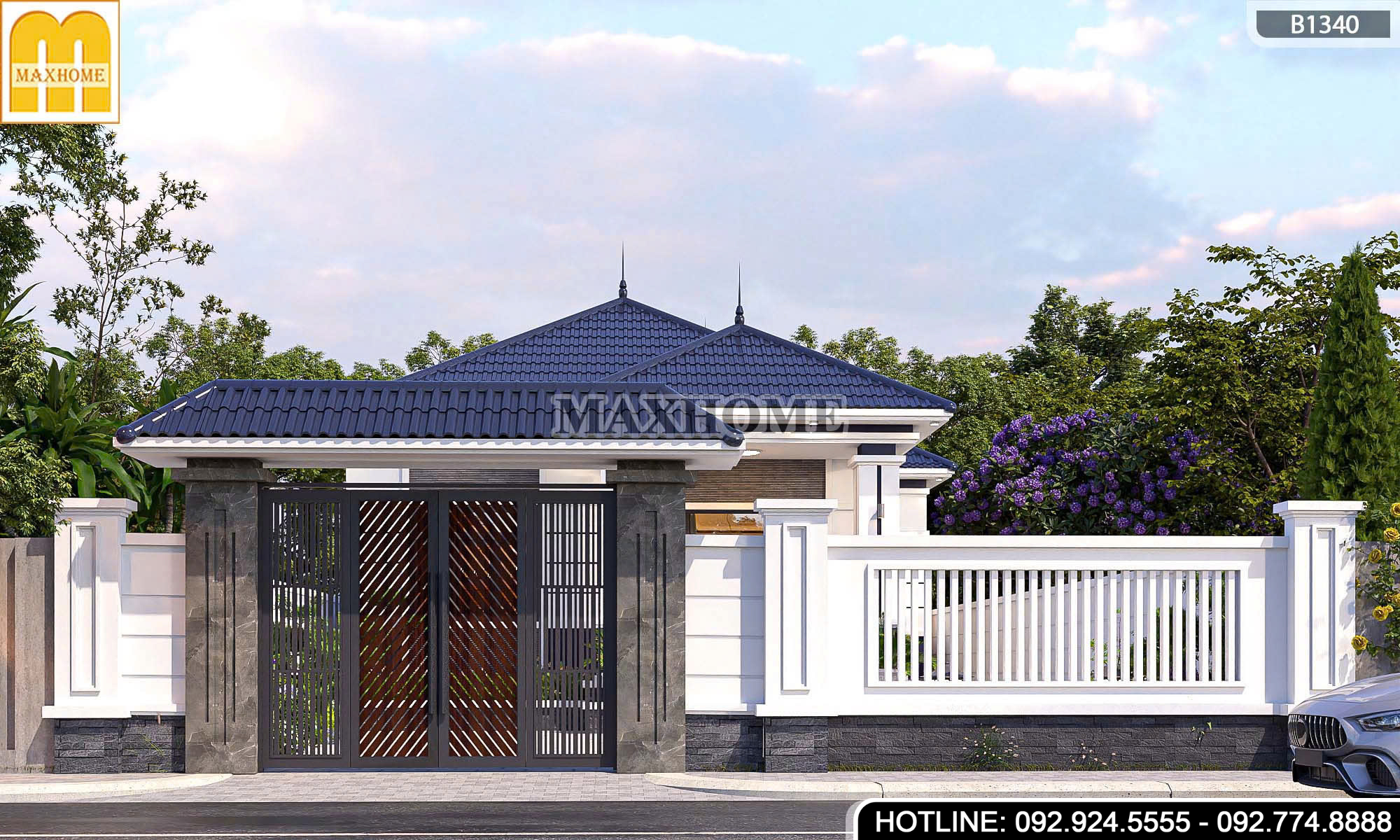 Thiết kế mẫu nhà cấp 4 mái Nhật hiện đại, sang trọng