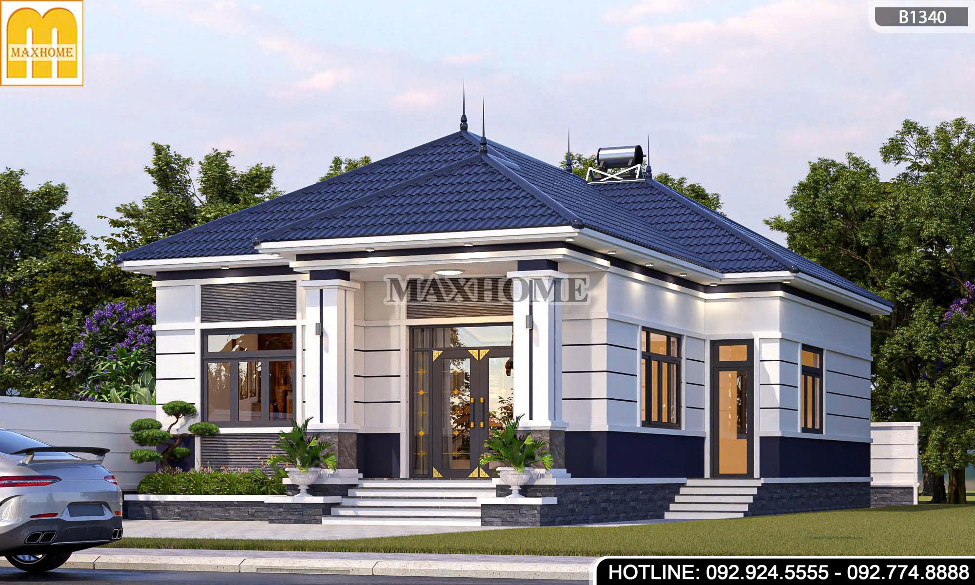 Thiết kế mẫu nhà cấp 4 mái Nhật hiện đại, sang trọng