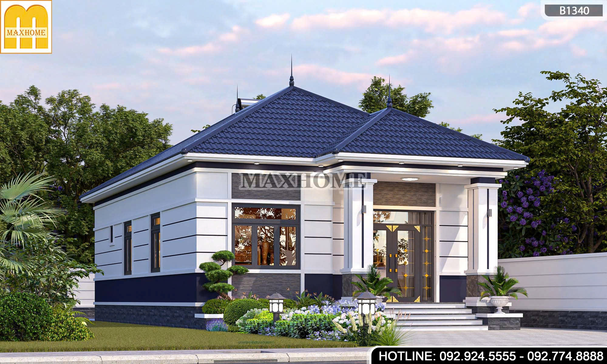 Thiết kế mẫu nhà cấp 4 mái Nhật hiện đại, sang trọng