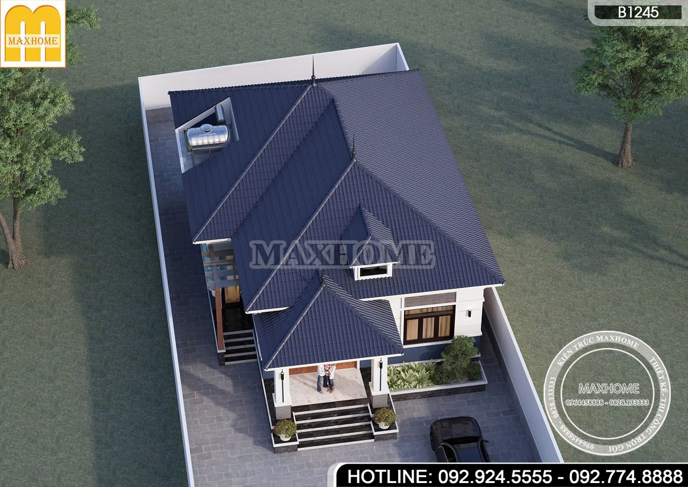 Thiết kế nhà vườn mái Nhật cấp 4 hiện đại, công năng tiện nghi | MH47065