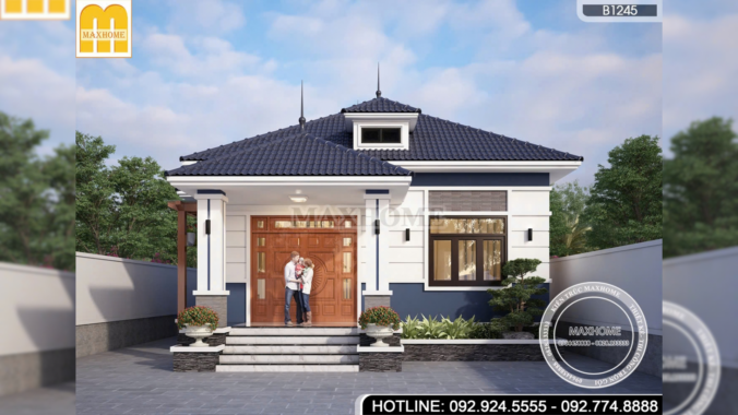Thiết kế nhà vườn mái Nhật cấp 4 hiện đại, công năng tiện nghi | MH47065