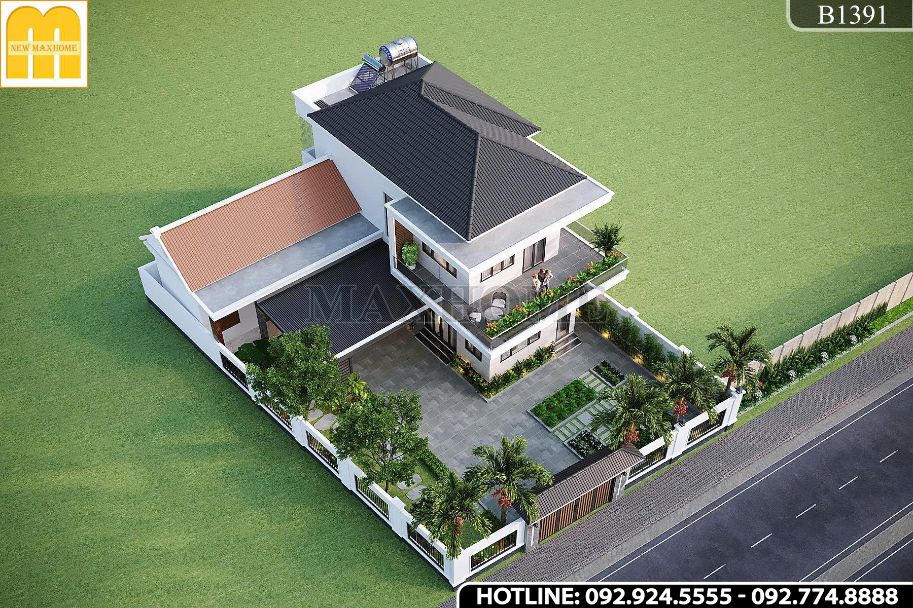 Mẫu nhà 2 tầng mái Nhật đơn giản