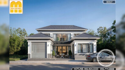Mẫu nhà Tam Hợp Viện 2 tầng hiện đại - MH46904