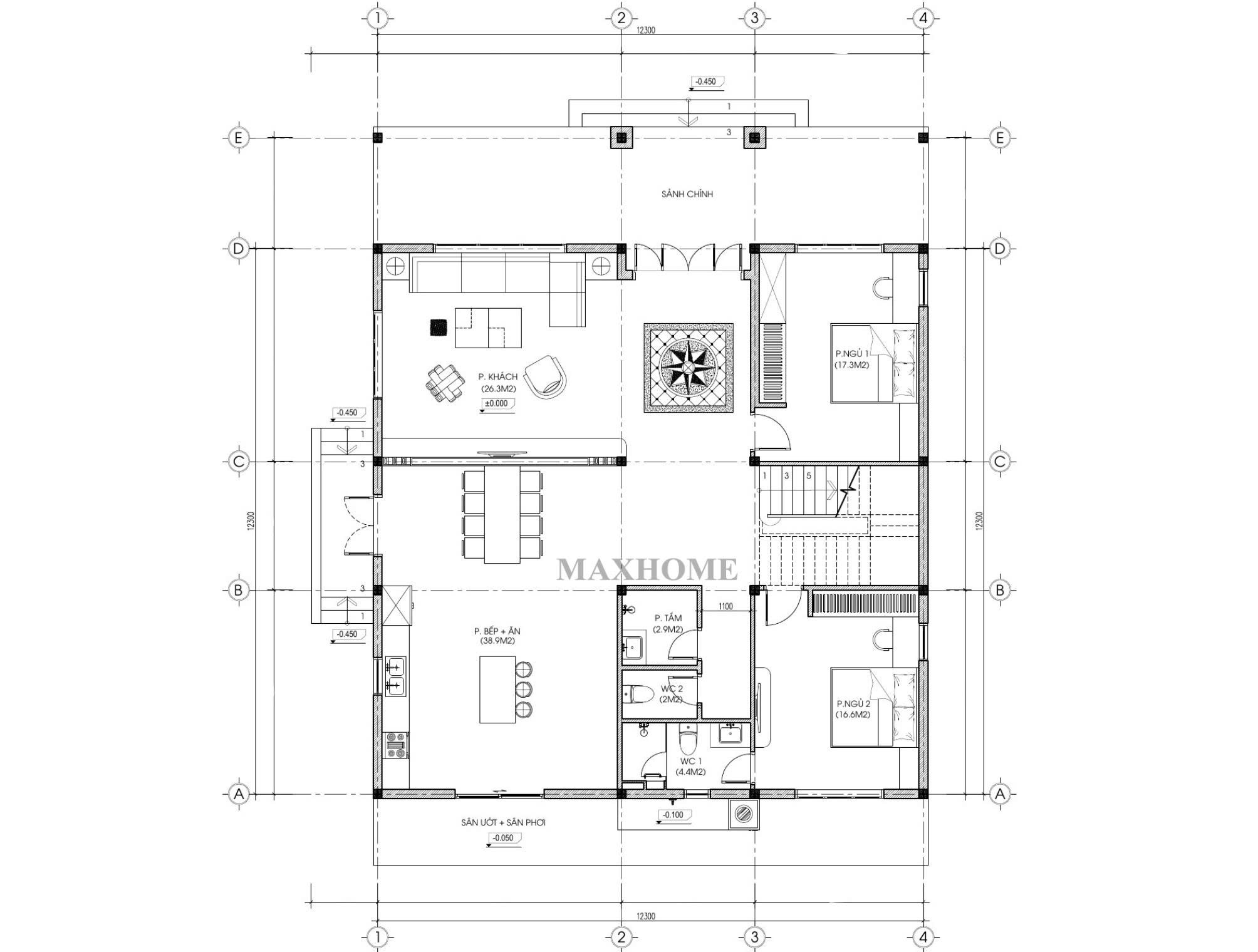 Mặt bằng công năng tầng 1