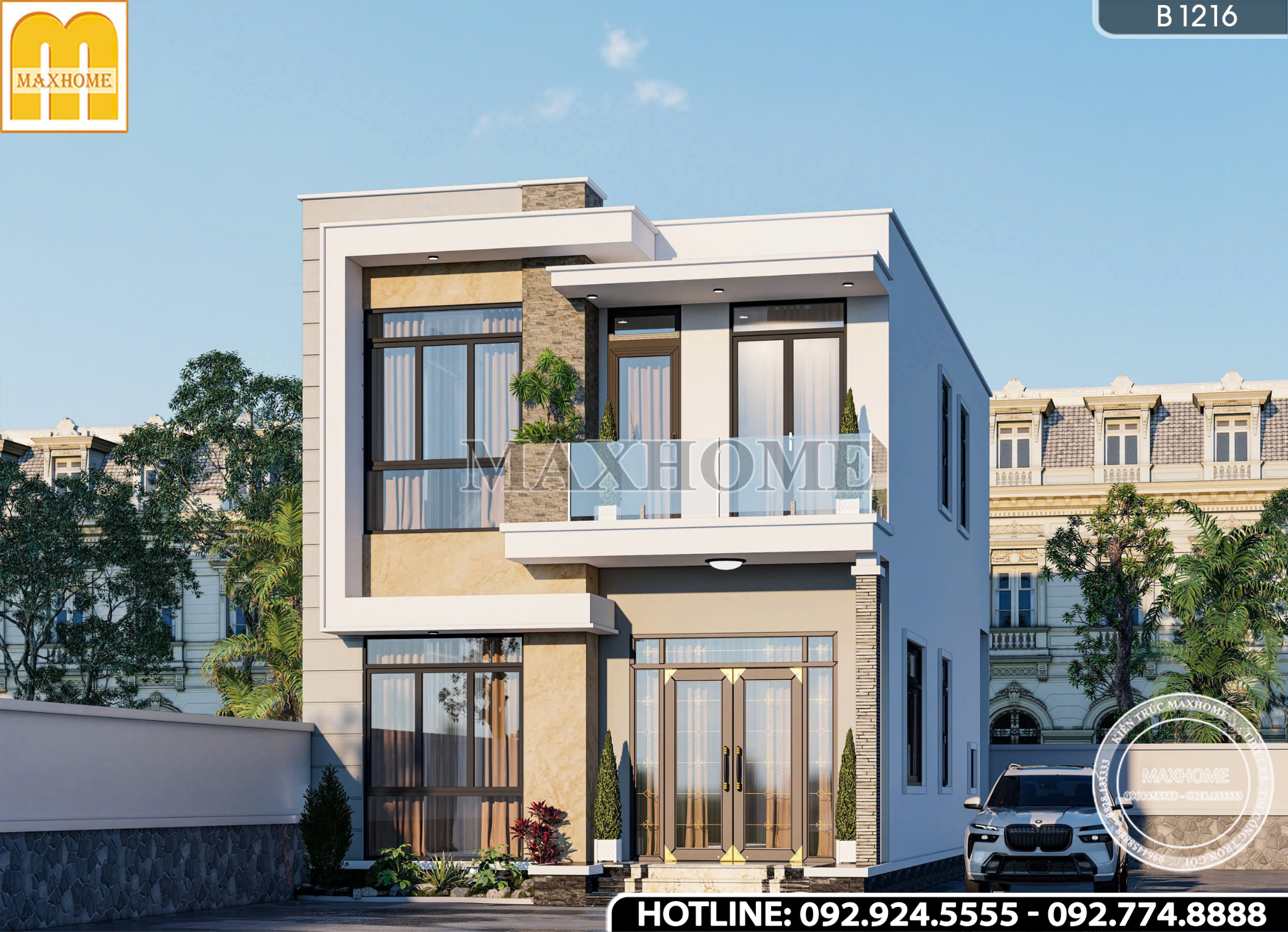 mẫu nhà 2 tầng hiện đại chỉ từ 1,5 tỷ - MH47050
