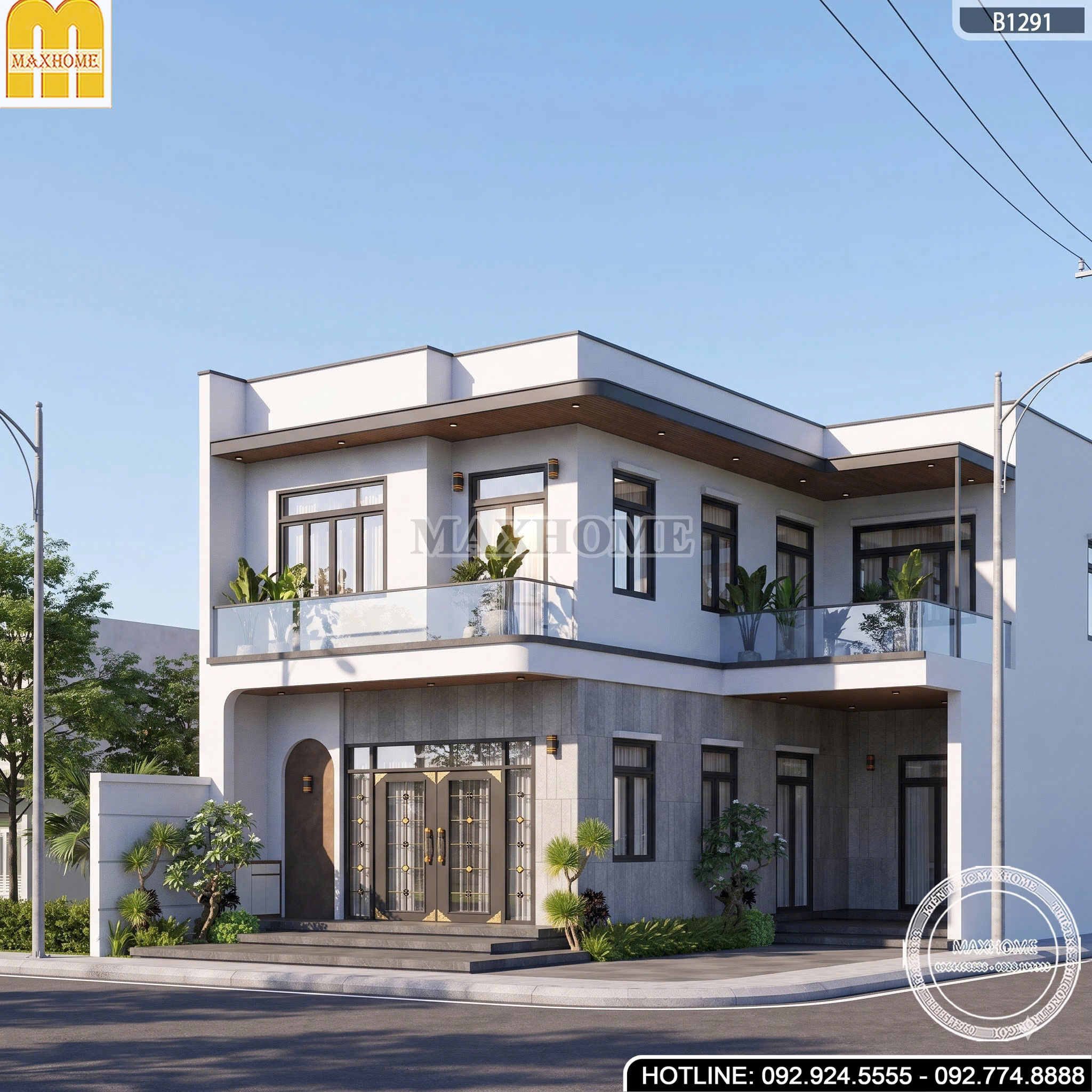 Nhà phố 2 tầng chữ L hiện dại 4 phòng ngủ | MH47140
