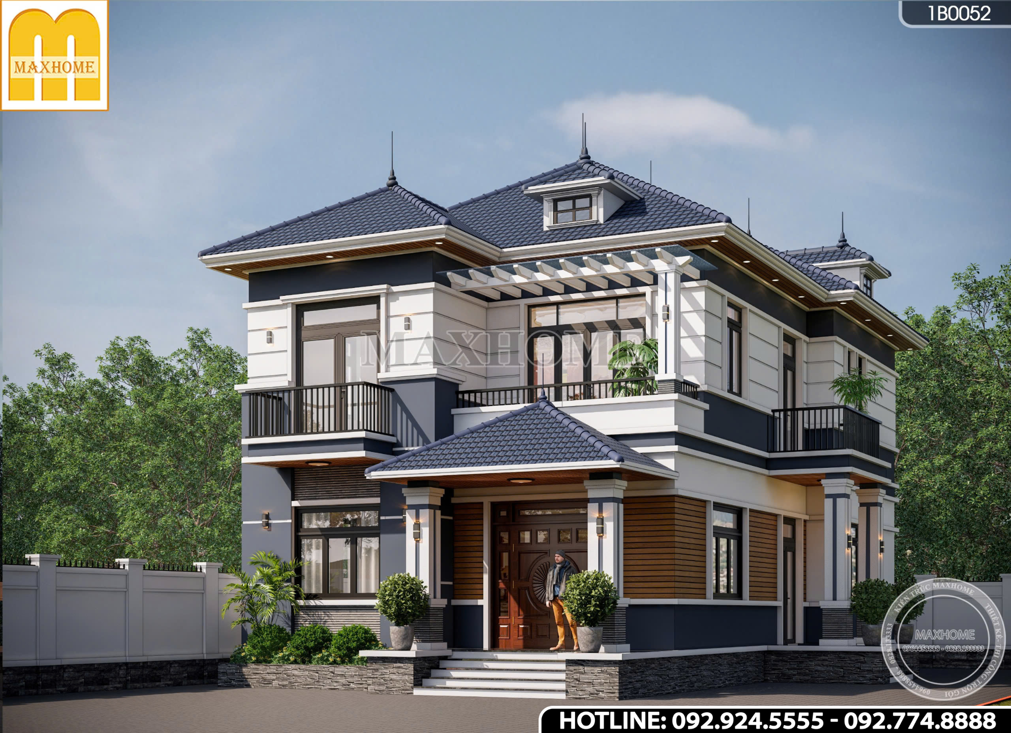 Mẫu nhà 2 tầng mái Nhật được lựa chọn năm 2027  | MH01686