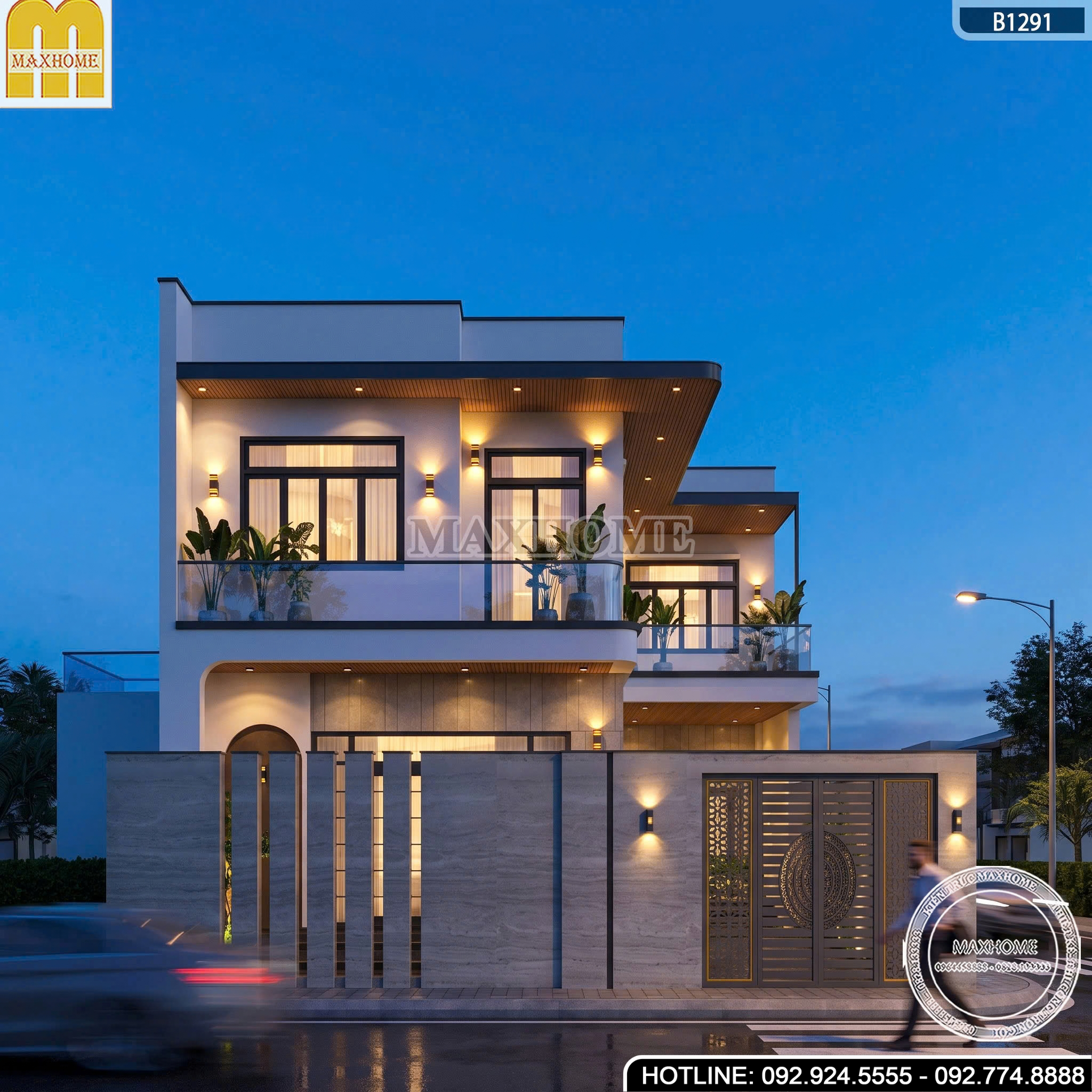 Nhà phố 2 tầng chữ L hiện dại 4 phòng ngủ | MH47140