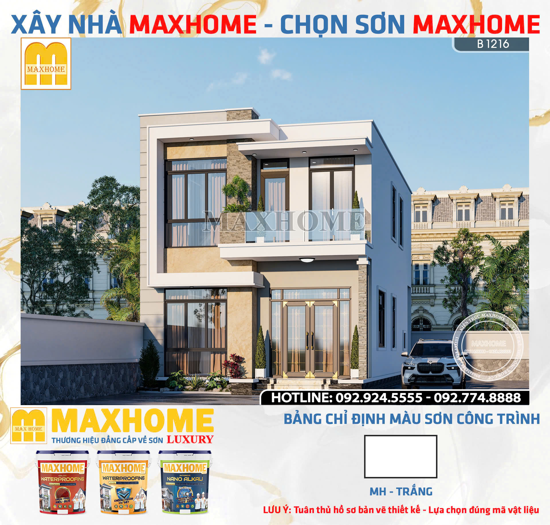mẫu nhà 2 tầng hiện đại chỉ từ 1,5 tỷ - MH47050