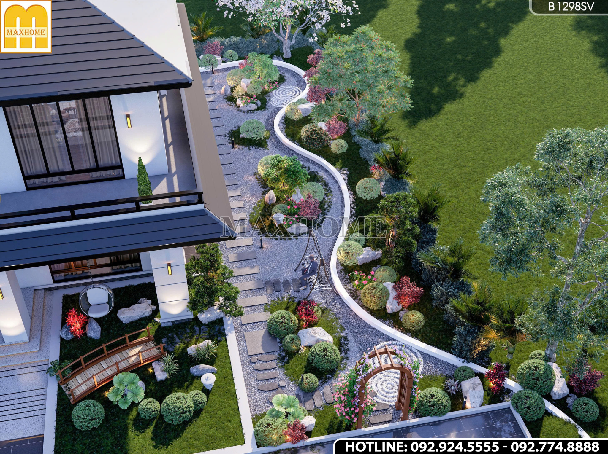 Biệt thự 2 tầng mái Nhật đẳng cấp